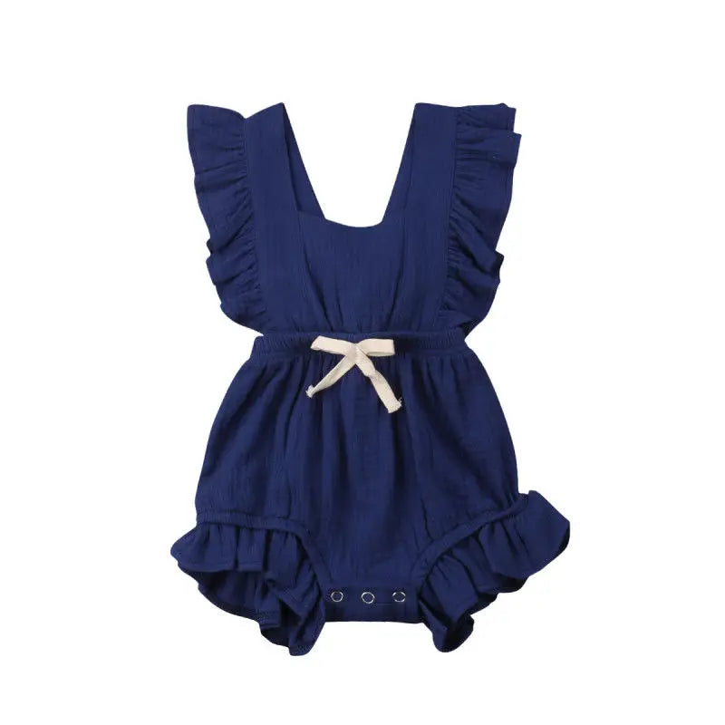 Citgeett sUMMER Newborn Baby Girls Ruffle Solid Color Bodysu