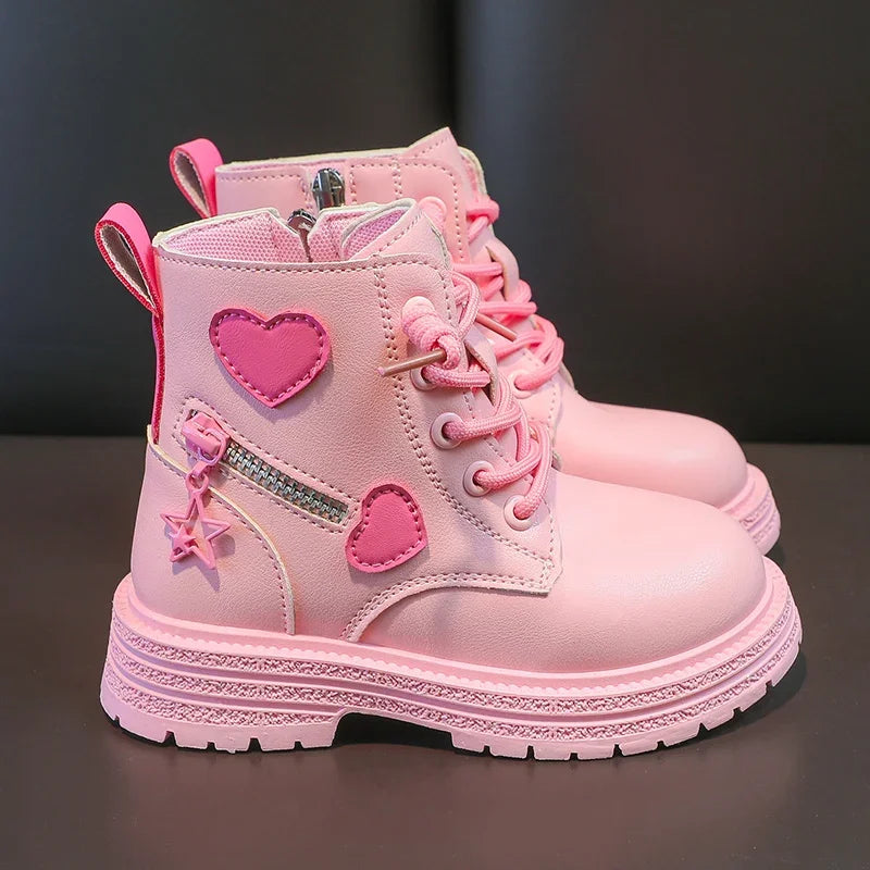 Girls Boots Kids Rubber Boots Cool Girl Autumn and Winter Co
