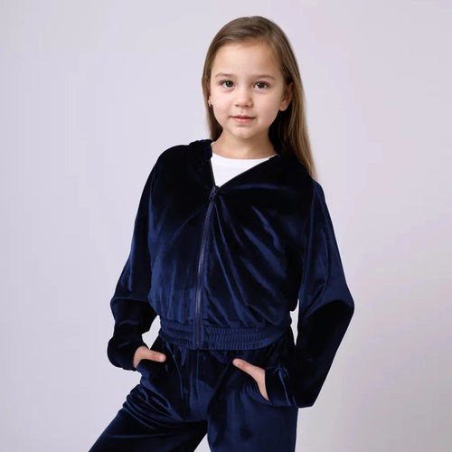 1-14Y Children Girls Velvet Tracksuits Kids Winter Autumn Th