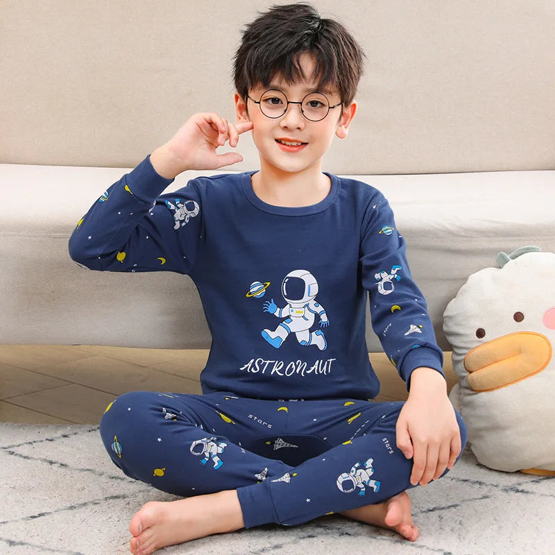 100% Cotton Pajamas Kids Girl Winter Pink Cat Teenager Girls