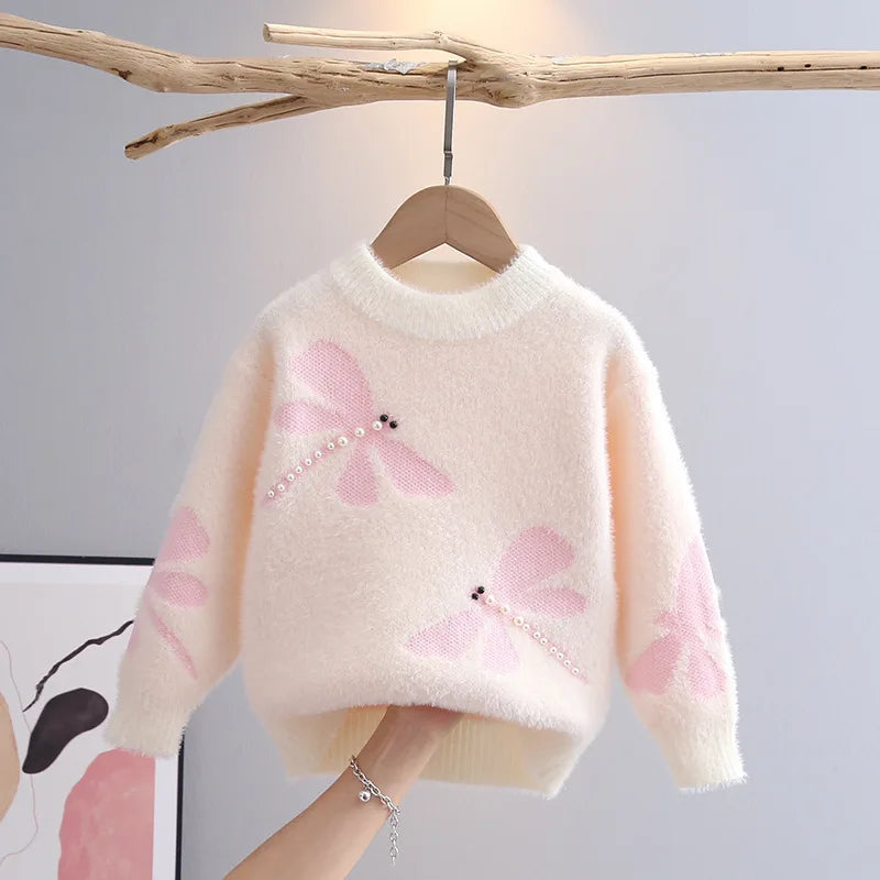 Nice Children's Sweater Autumn Winter 2026 Baby Dragonfly Pa