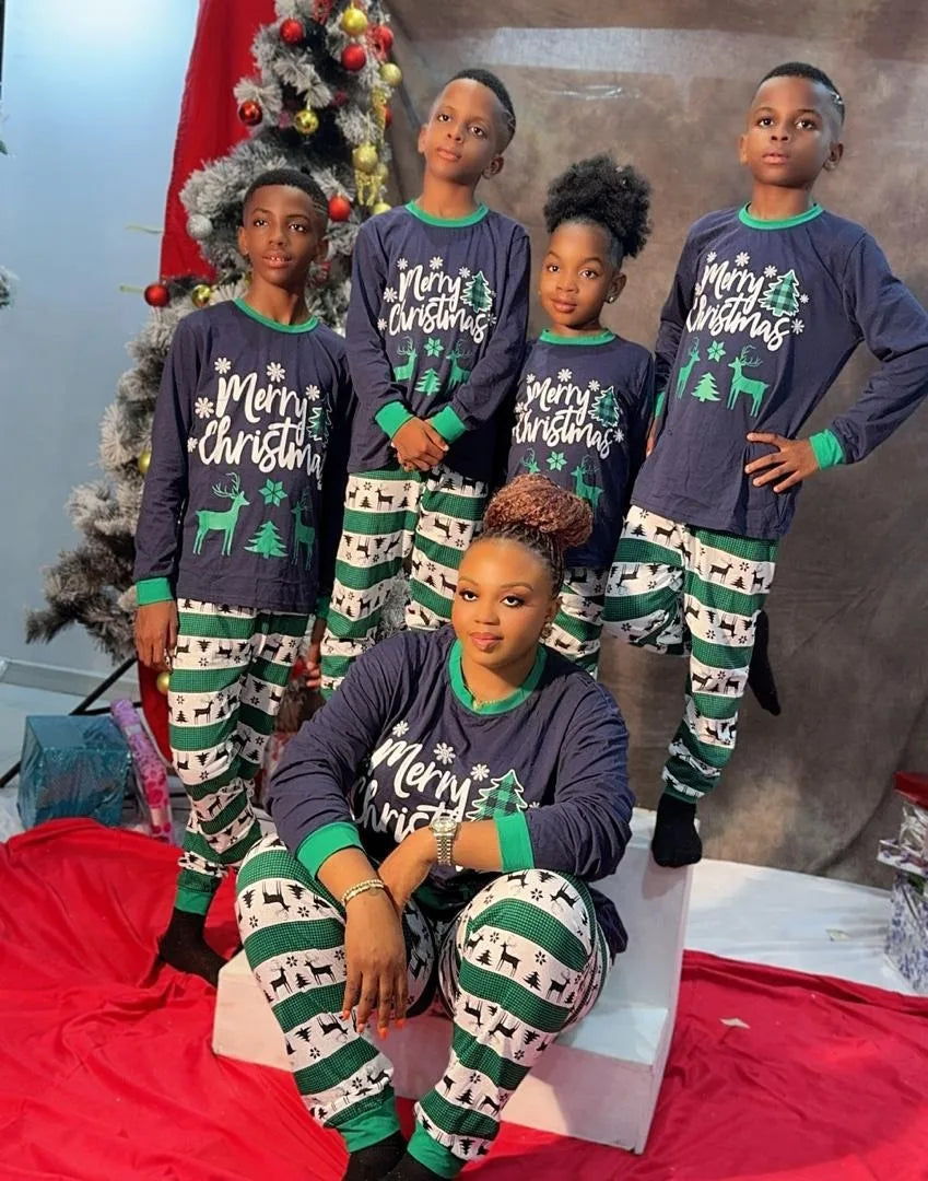Merry Christmas Family Matching Outfits All Elk Print Mother