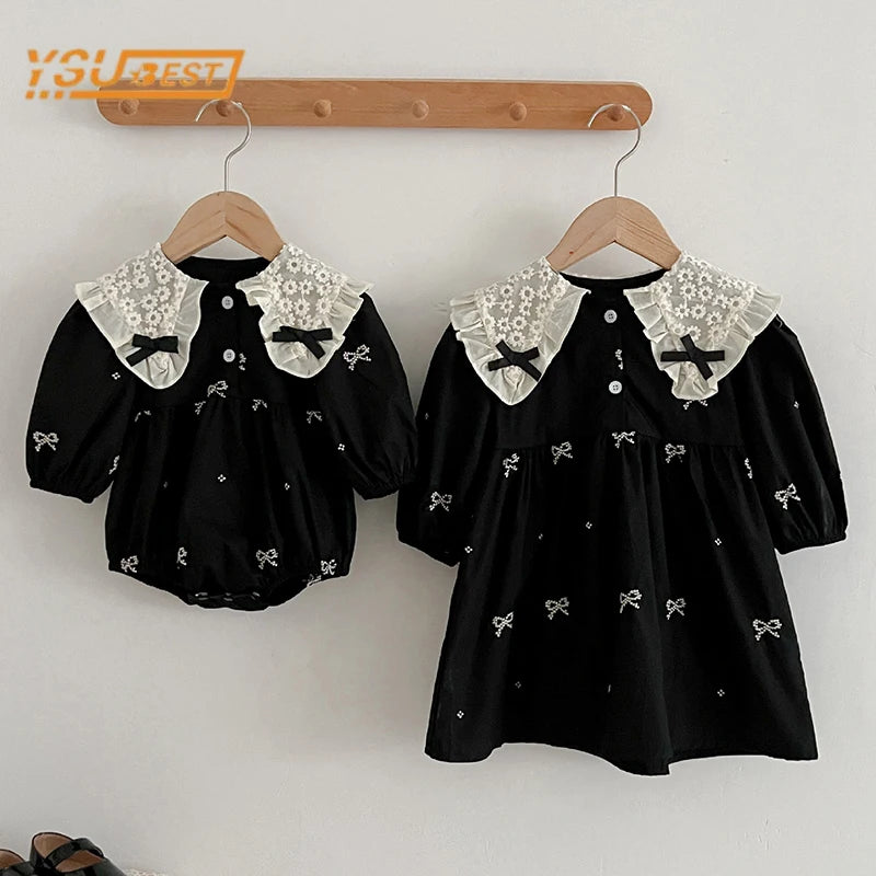 Sisters Embroidered Romper Dress | Baby & Kids