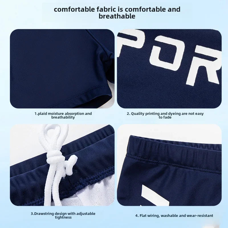 Professional Children's Swimming Trunks Unique Letter Print