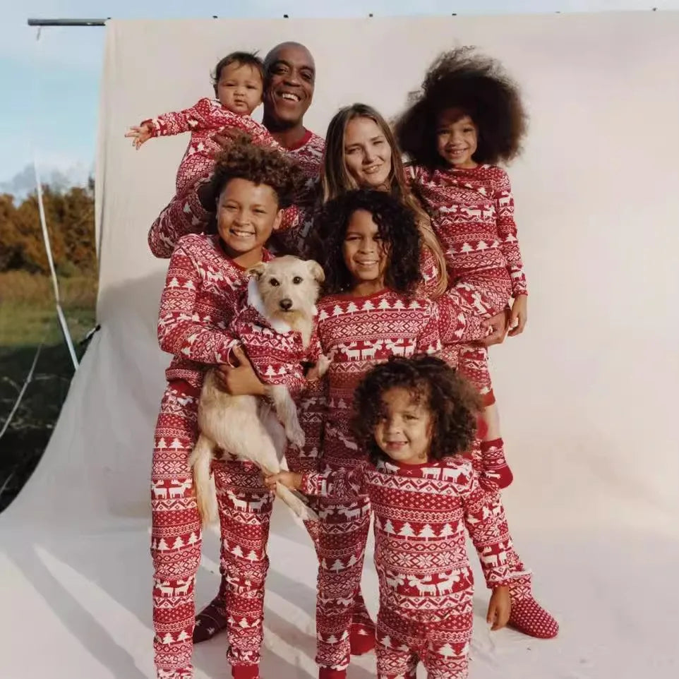 Classic Elk Family Matching Christmas Pyjamas