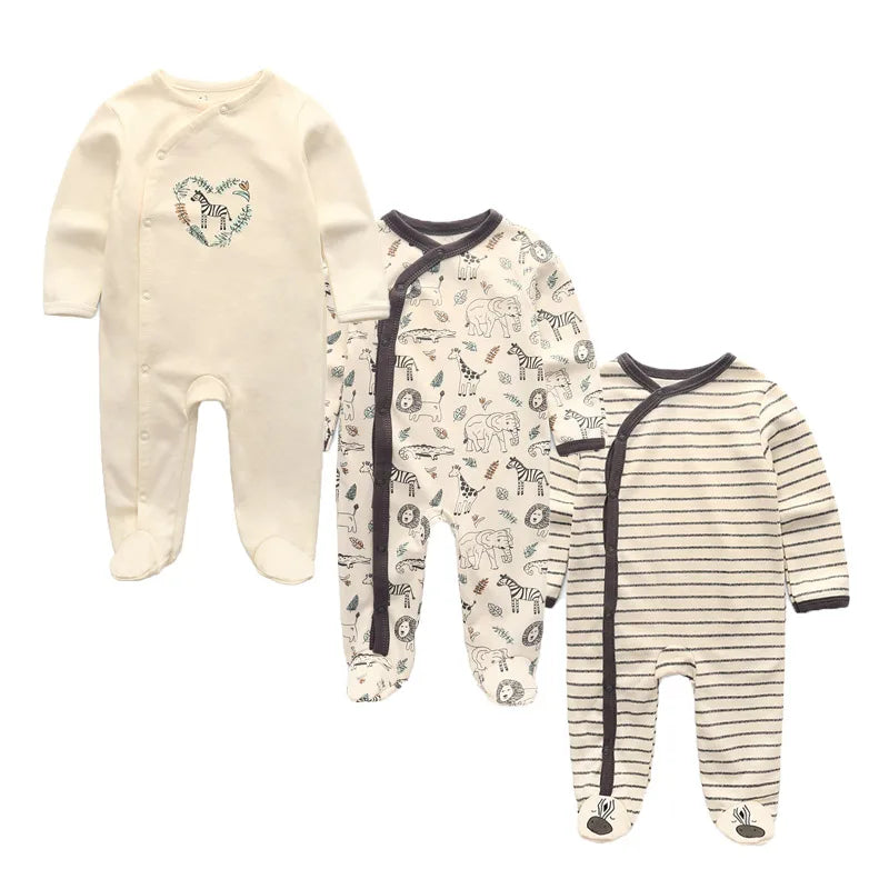 Kiddiezoom 3 Pcs/Lot Autumn Winter Unisex Cartoon Long Sleev