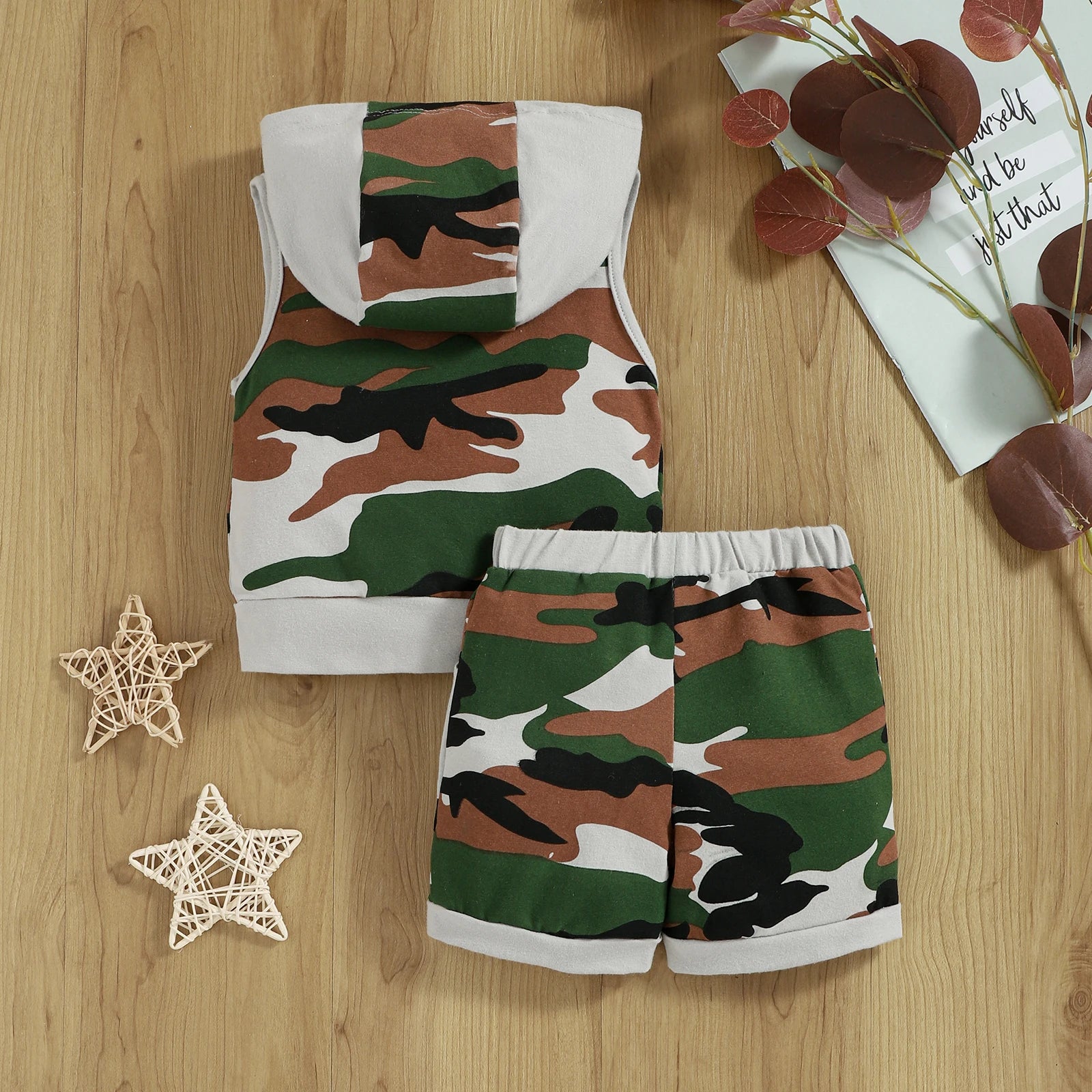 Boys Camouflage Two-Piece Set "DADDY'S BOY" Cool Summer Outf