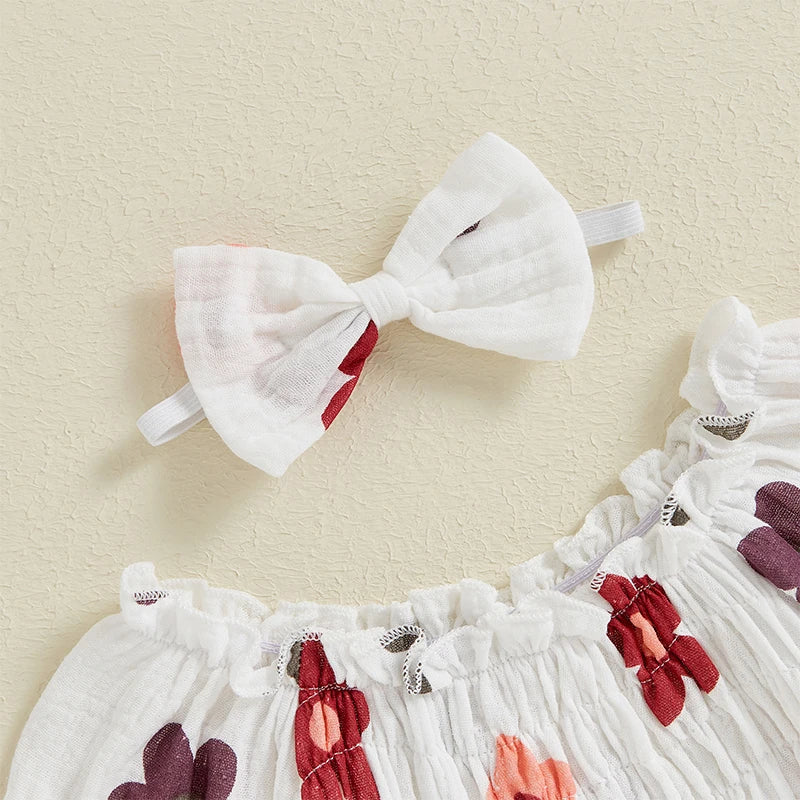 Autumn Floral Baby Romper & Headband Set