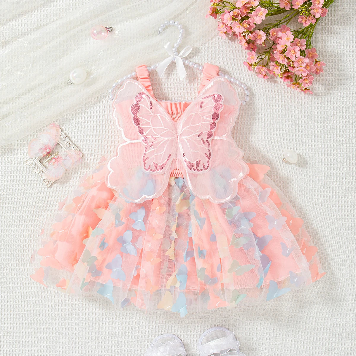 Butterfly Suspender Dress for Baby Girls