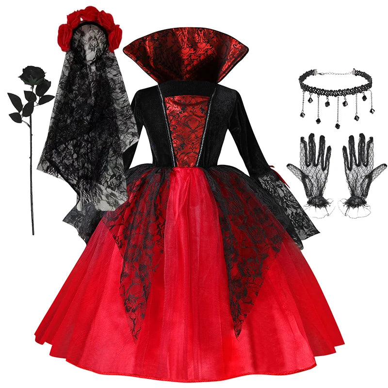 Vampire Dress Costume | Girls Halloween Fancy Dress