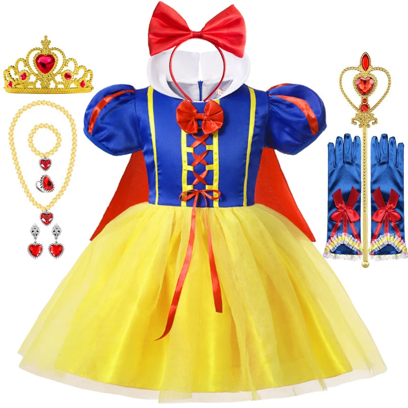 Snow White Princess Dress Up Kids Girls Halloween Costume Wi