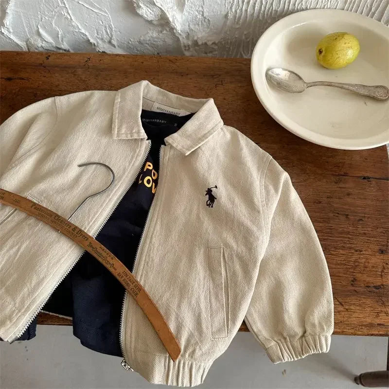 2-7Y Children's Cotton Coat Spring Boys Girls Japanese Embro