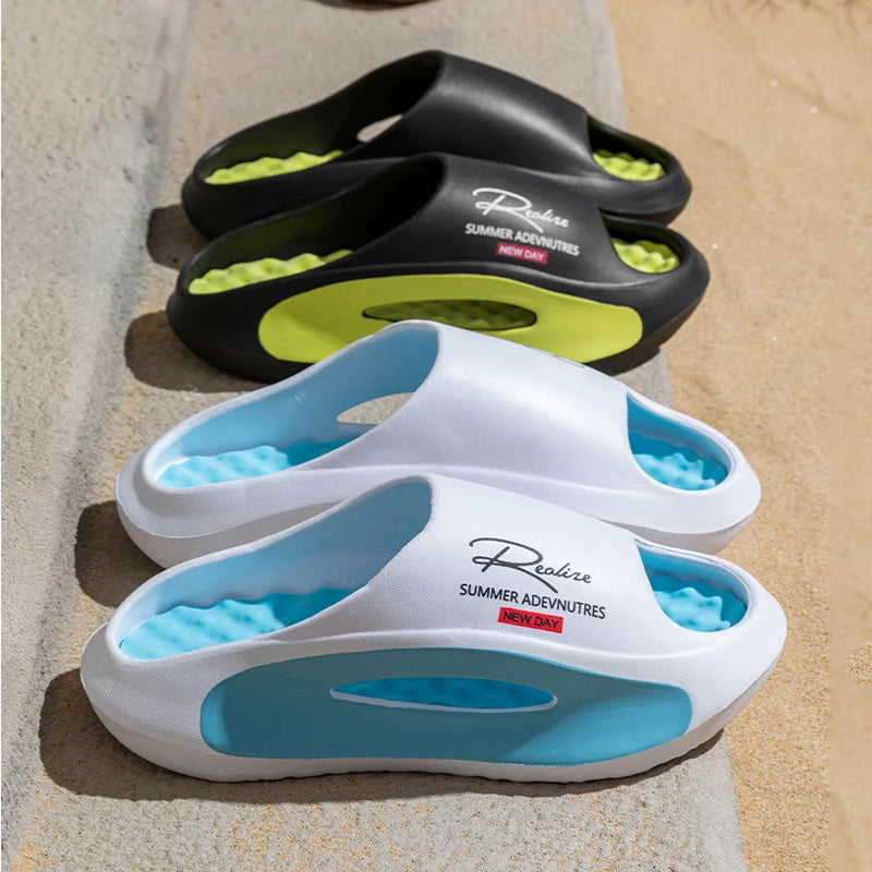Summer Men's Massage Slippers Indoor Outdoor Sandals Beach M