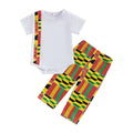 African Print Baby Romper & Trousers Set