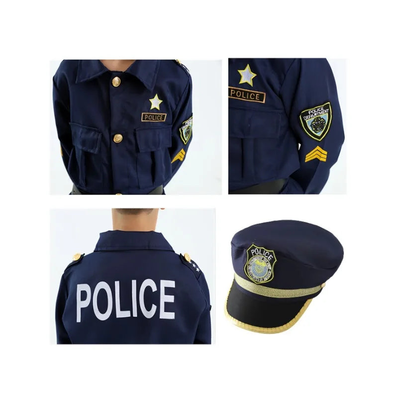 Kids Police Officer Costume Set - Jacket, Pants, Justice Her