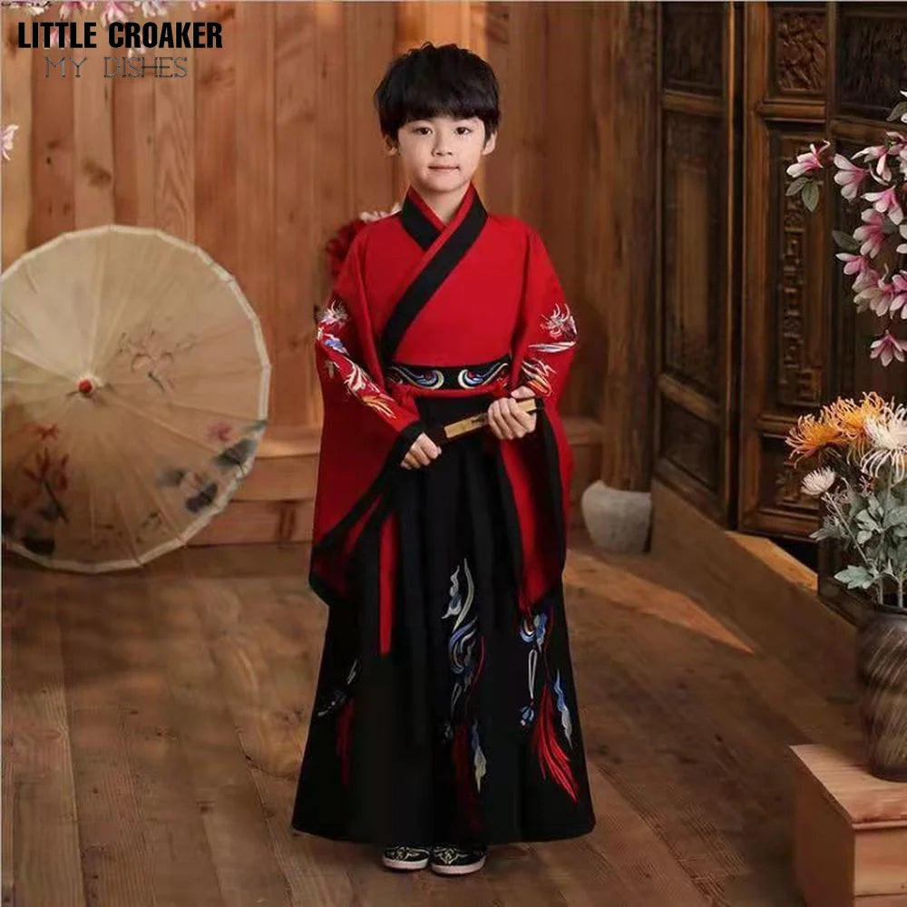 Boys Hanfu Stage Outfit Chinese Dress Baby Boy New Year Tang