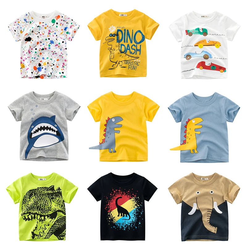 OLEKID 2025 Summer Children Boys Clothing Printed Cartoon Bo