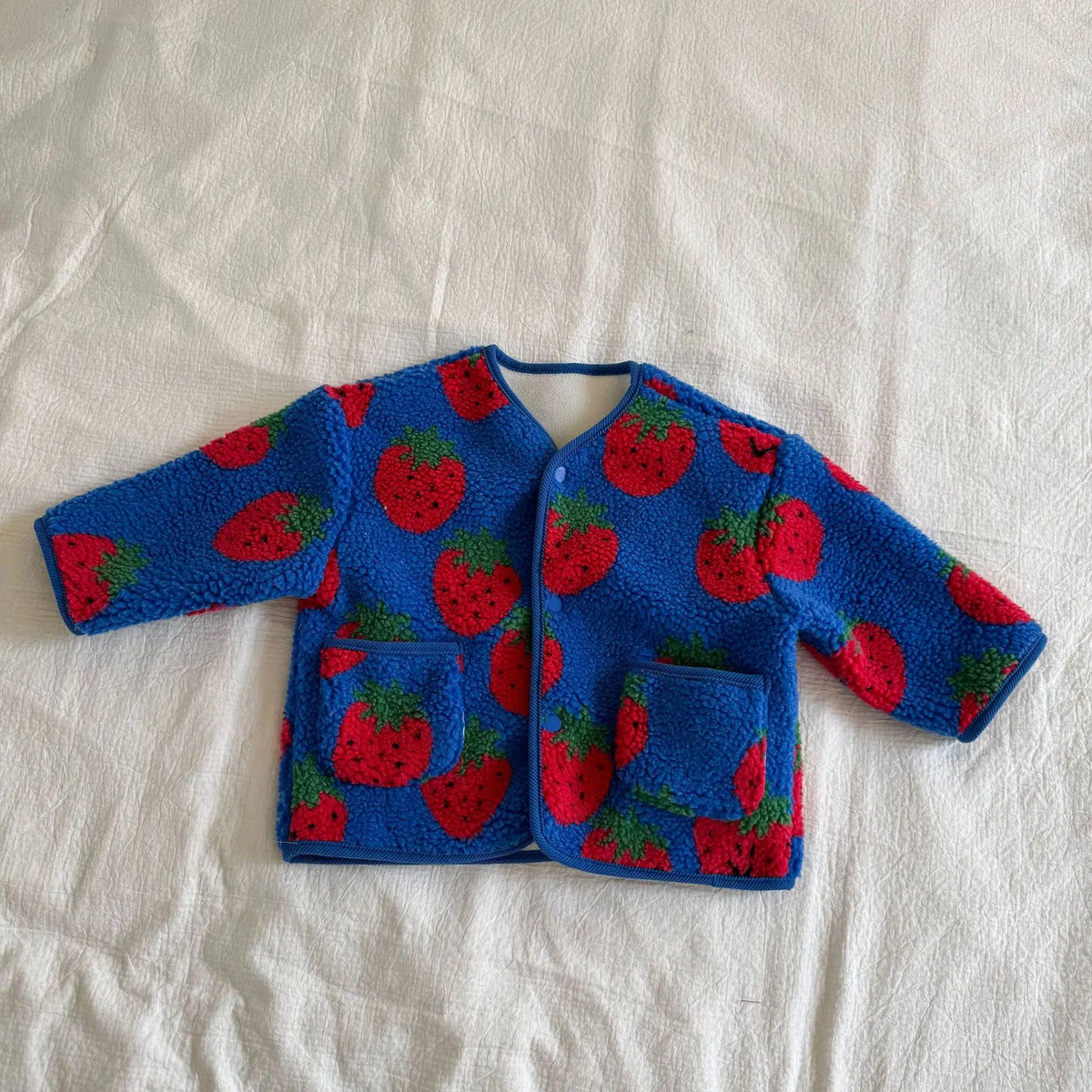6978 Children's Lambswool Patterned Flower Coat Winter Boys