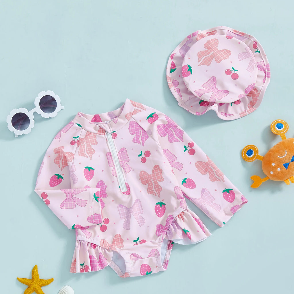Summer Baby Girls Beacwear Princess Toddler Infant Rash Guar