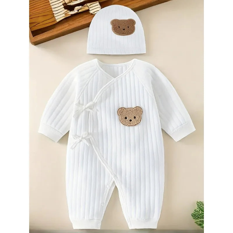 Cute Bear Baby Romper with Hat