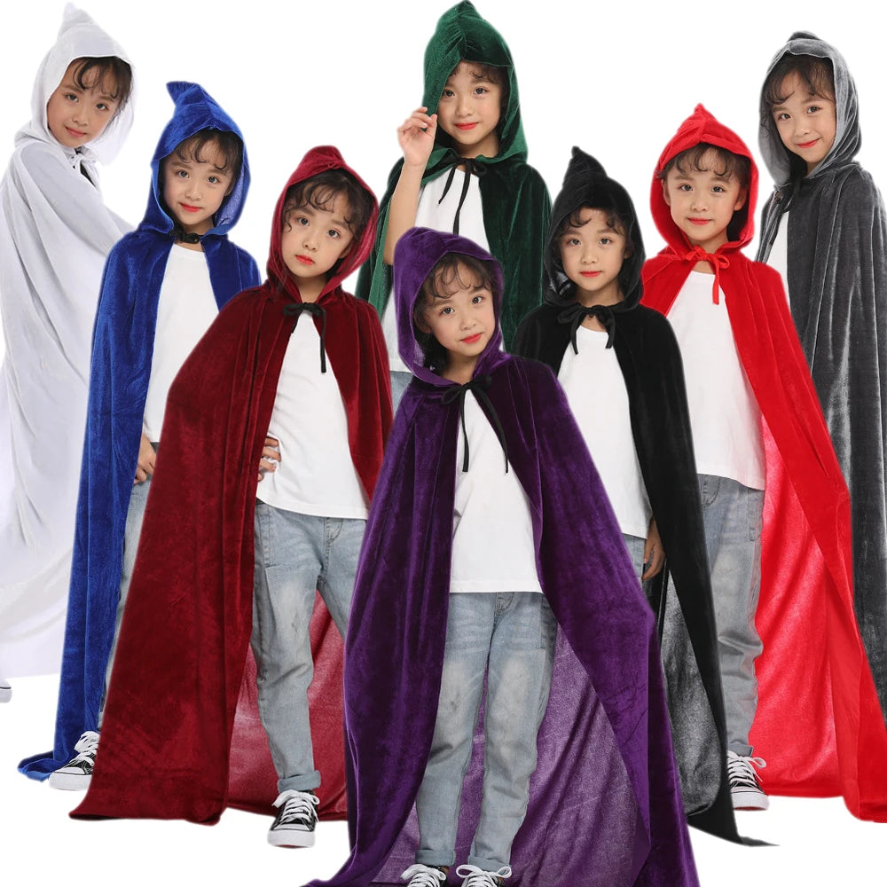 Kids' Hooded Witch Cape – 8 Colours
