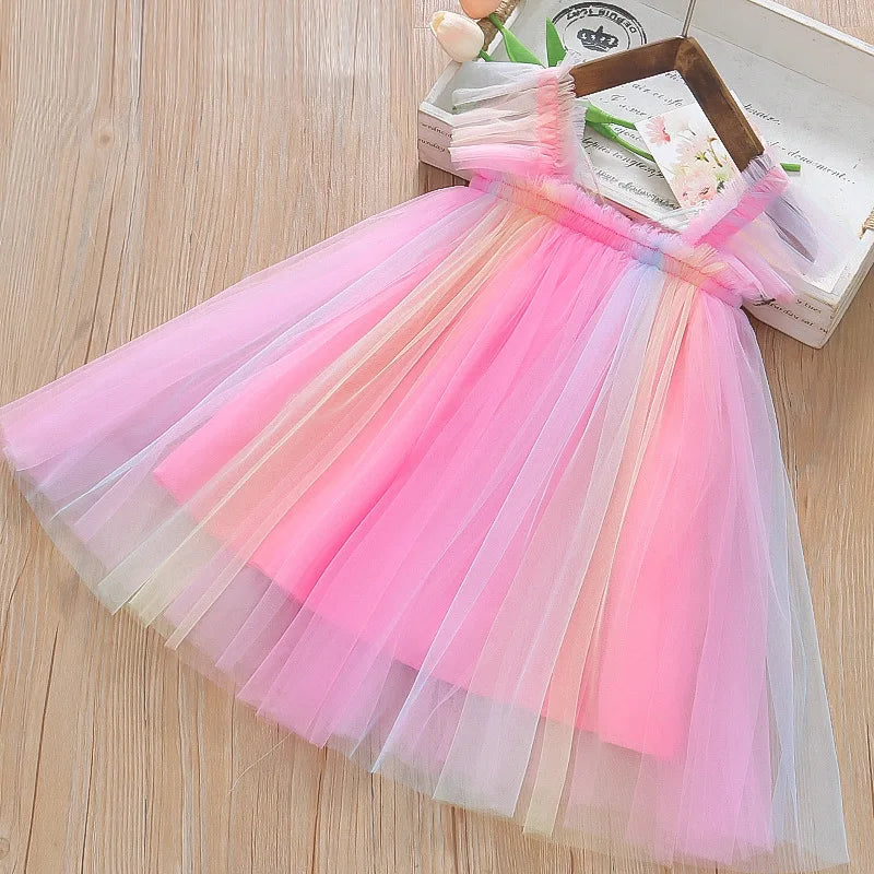 Butterfly Princess Dress – Beige Chiffon