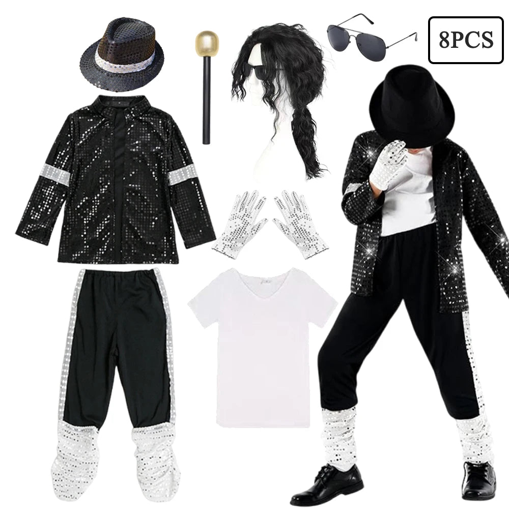 Kids Halloween Cosplay Outfit Boys Dance Show Performance Pa