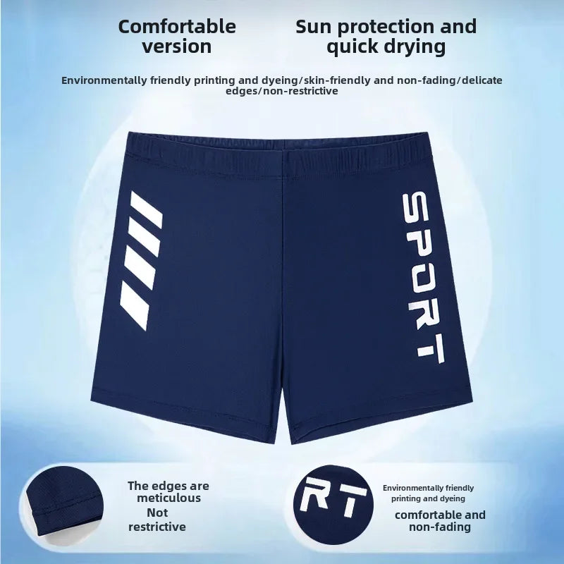 Professional Children's Swimming Trunks Unique Letter Print