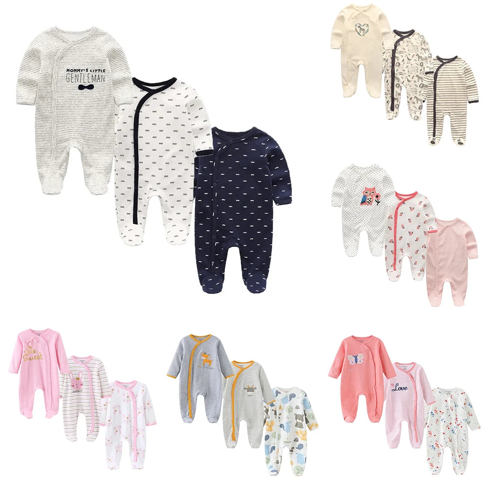 Kiddiezoom 3 Pcs/Lot Autumn Winter Unisex Cartoon Long Sleev