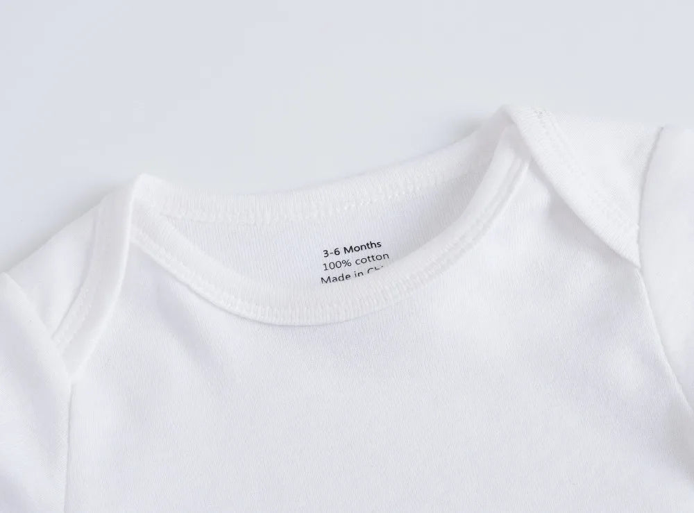 Solid White Baby Clothes Long Sleeve Cotton Baby Girls Boys