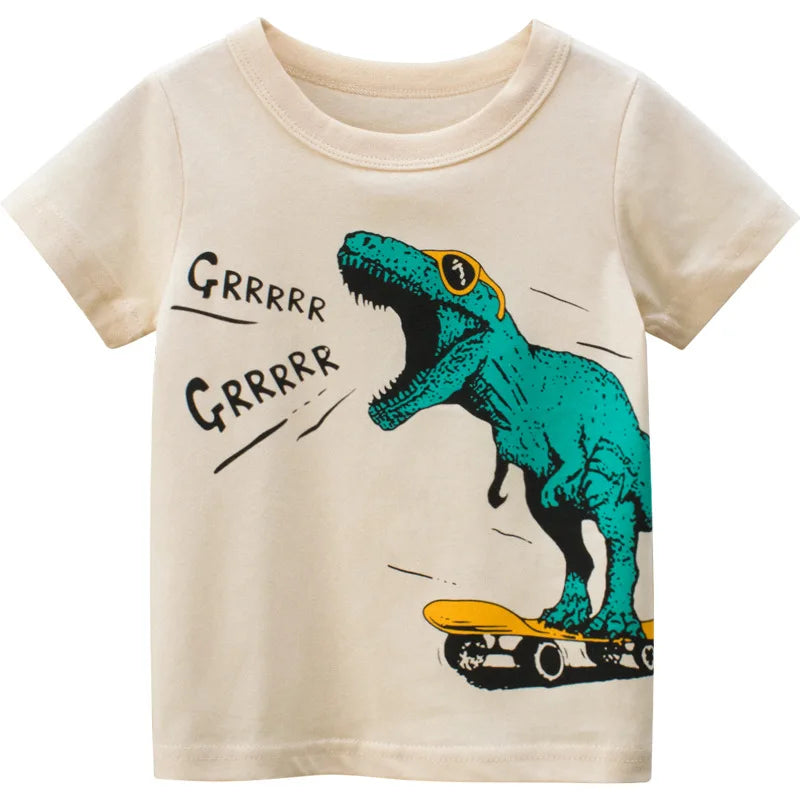 OLEKID 2025 Summer Children Boys Clothing Printed Cartoon Bo