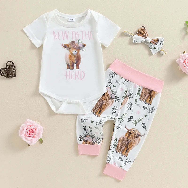 Citgeett Summer Infant Baby Girl Clothes Set Print Short Sle