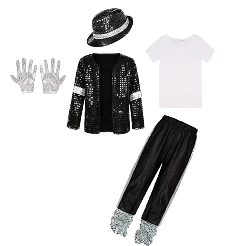 Boys Michael Pop Star Jackson Halloween Cosplay Costume Carn