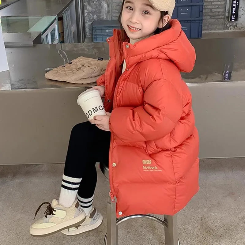 -30℃ Kids Winter Girls Padded Jackets Thick Warm Waterproof