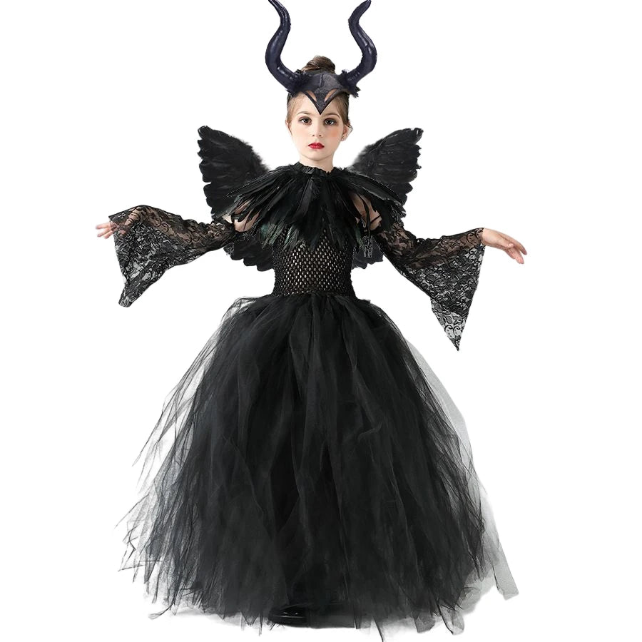 Black Mesh Evil Queen Tutu Dress Costume