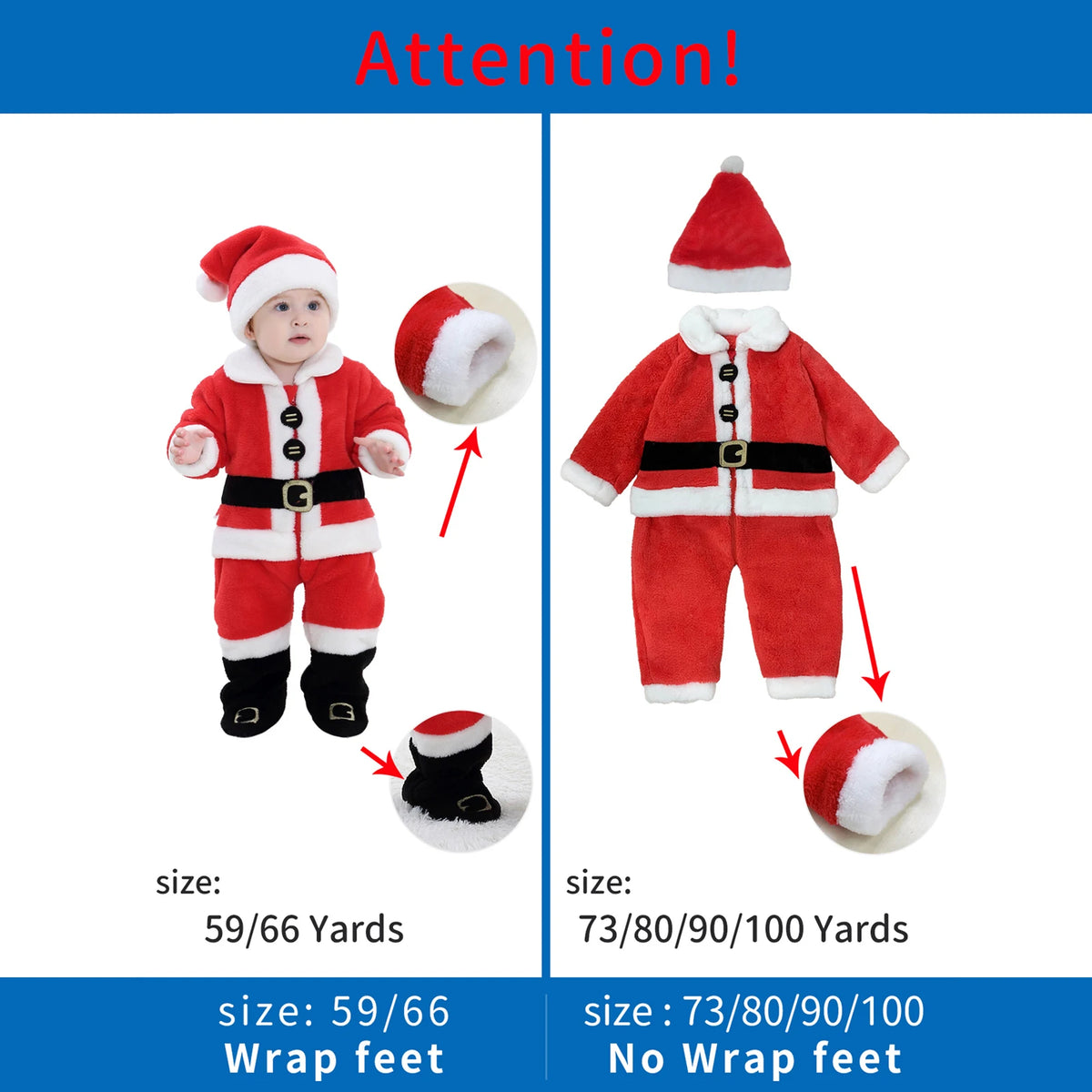 2026 Xmas Baby Santa Claus Costume for Girls and Boys Years