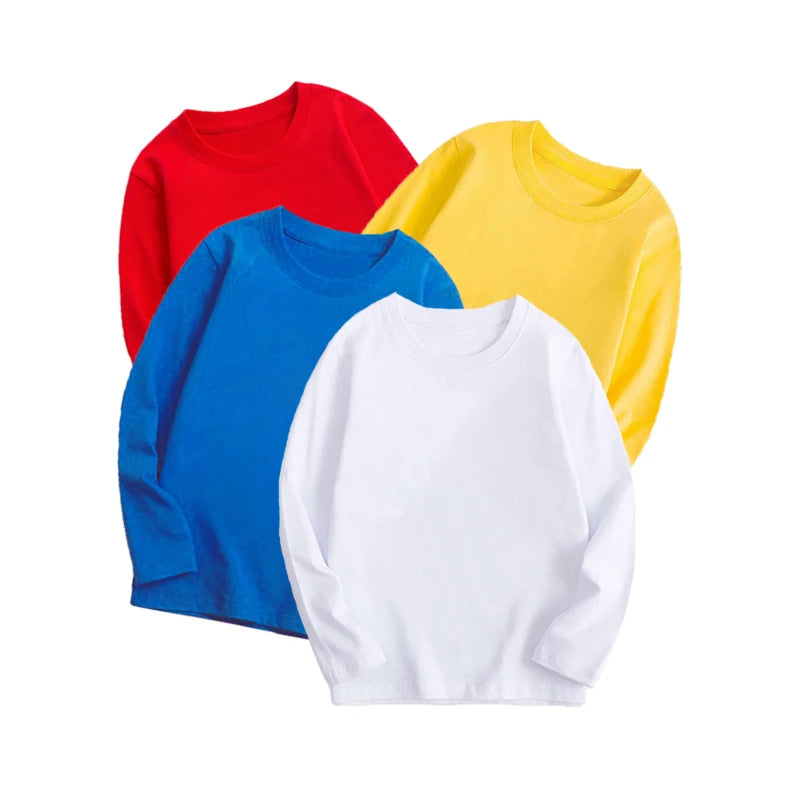 7 Colors Spring Long Sleeve Tees Children's T-shirt Cotton S