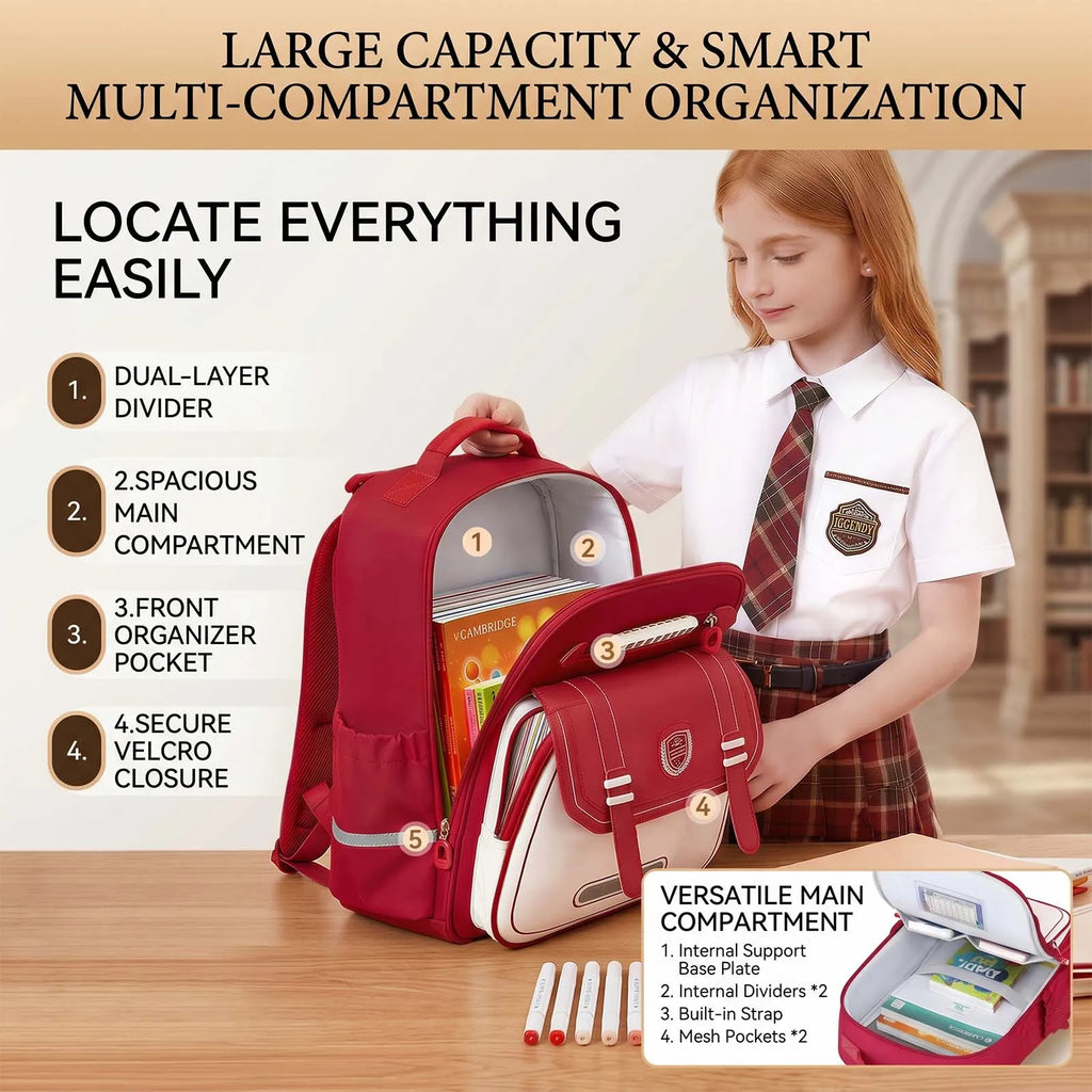 Spacious Backpack for Elementary Students,Durable Stylish Sc