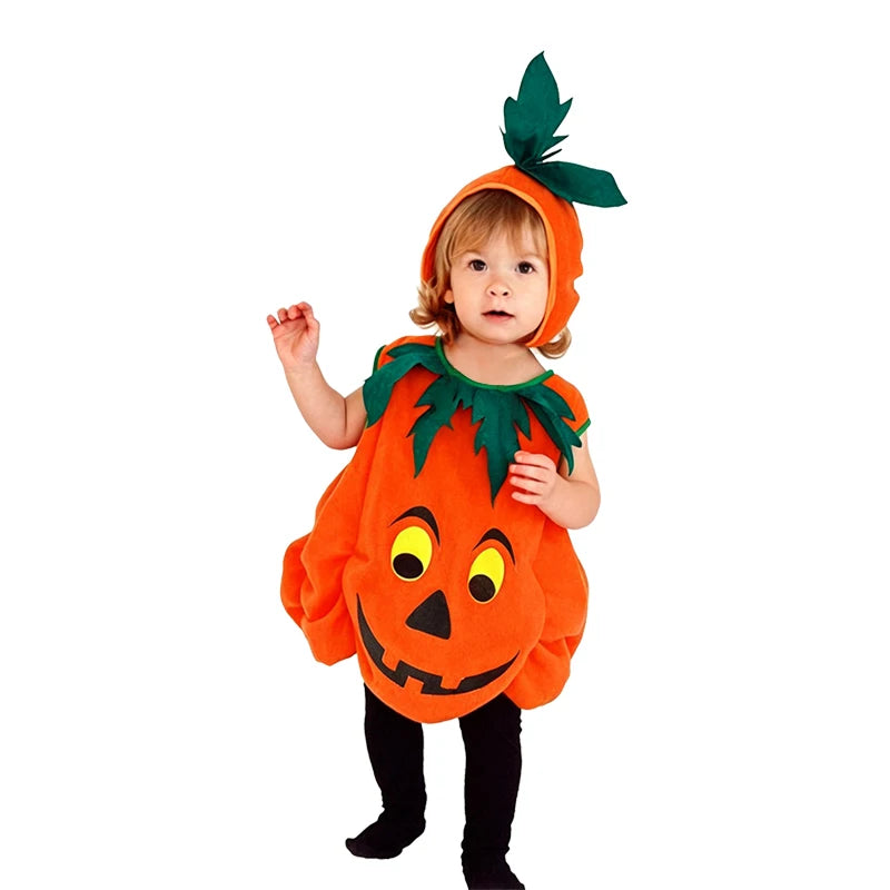 2026 Baby Girls Boys Children Jumpsuit Halloween Pumpkin Cos