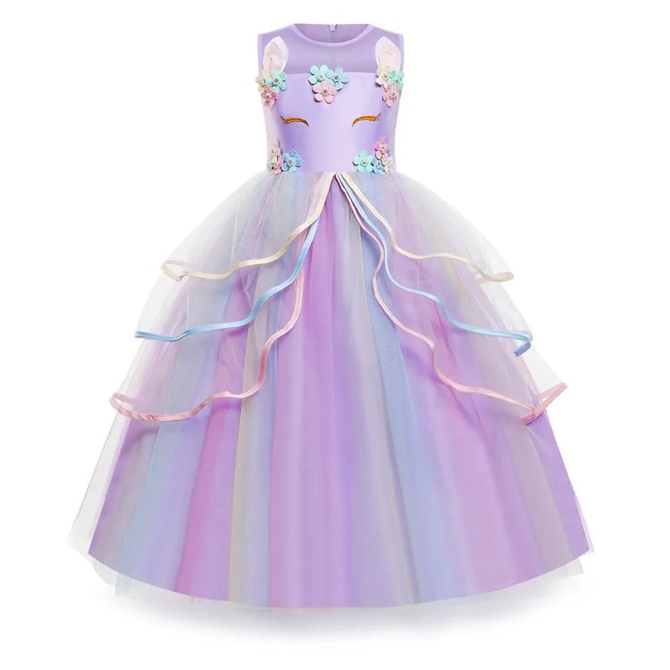 Rainbow Unicorn Tulle Princess Dress