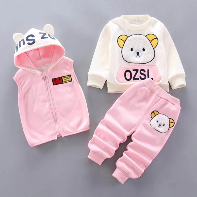 Cosy Fleece Hooded Outfit Set for Toddlers