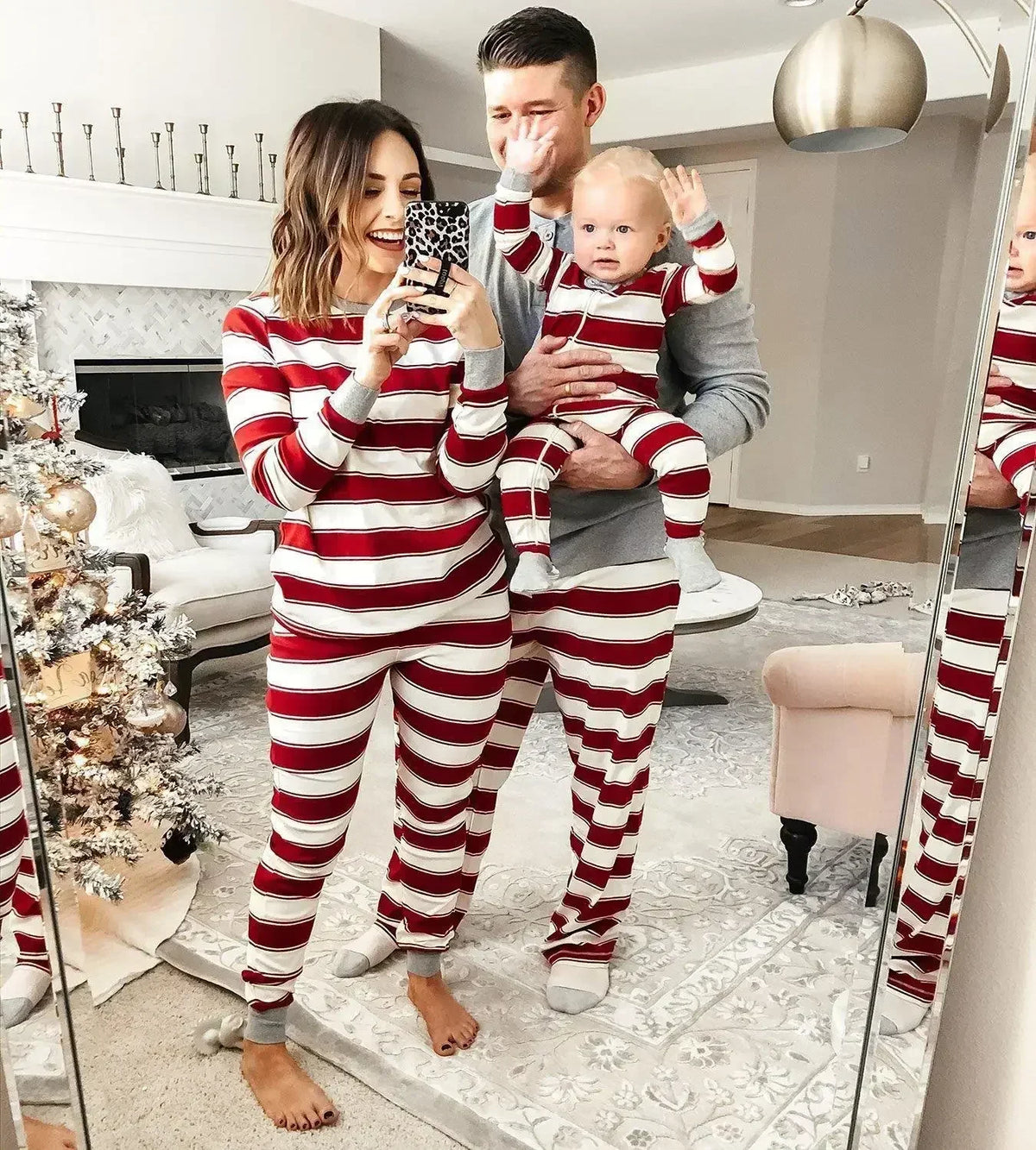 Striped Christmas Family Pyjama Set