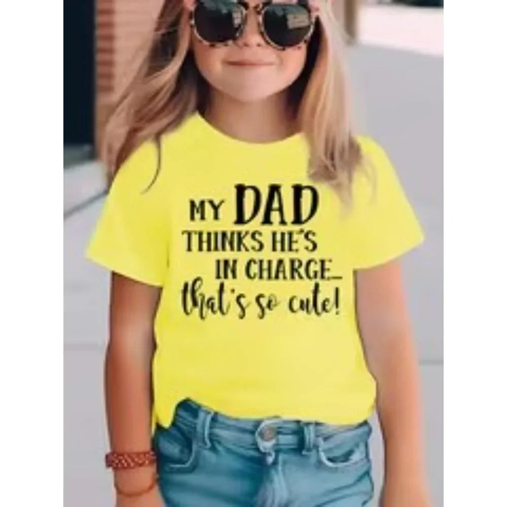 Summer Funny Letter Cute Printer Children's T-shirt Casual F