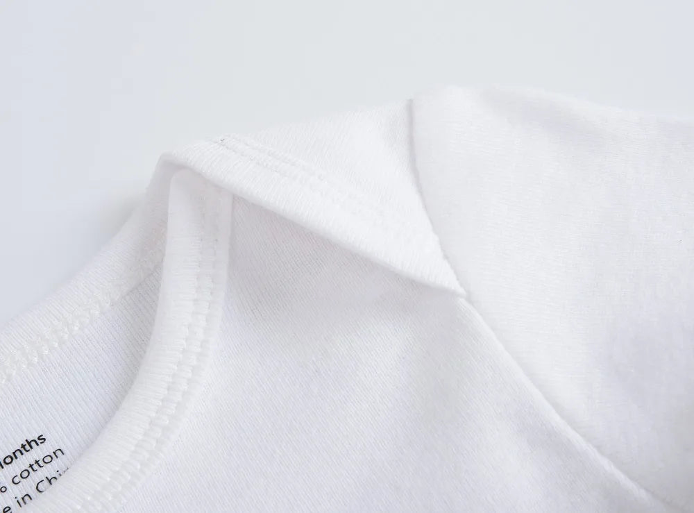 Solid White Baby Clothes Long Sleeve Cotton Baby Girls Boys