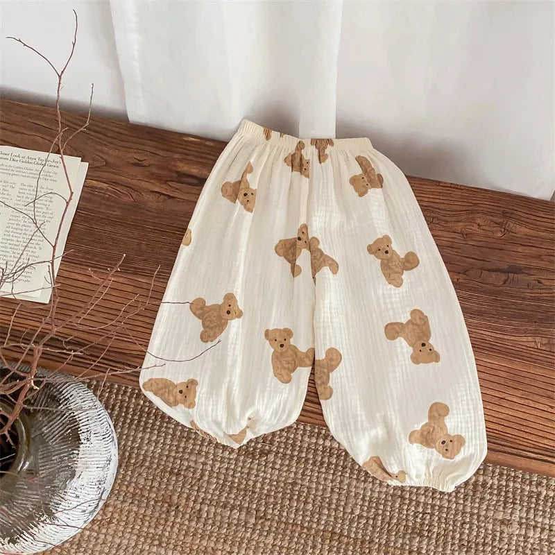 Spring Summer Mosquito Proof Pants For Boys Girls Full Print