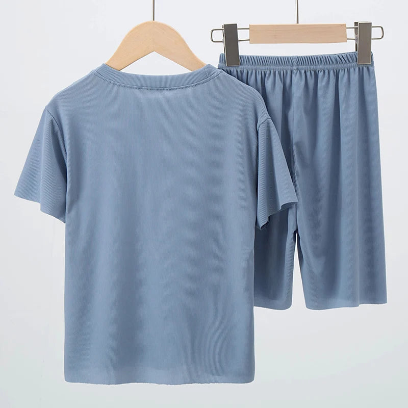 Ice Silk Summer Pyjamas | Boys & Girls Short Set