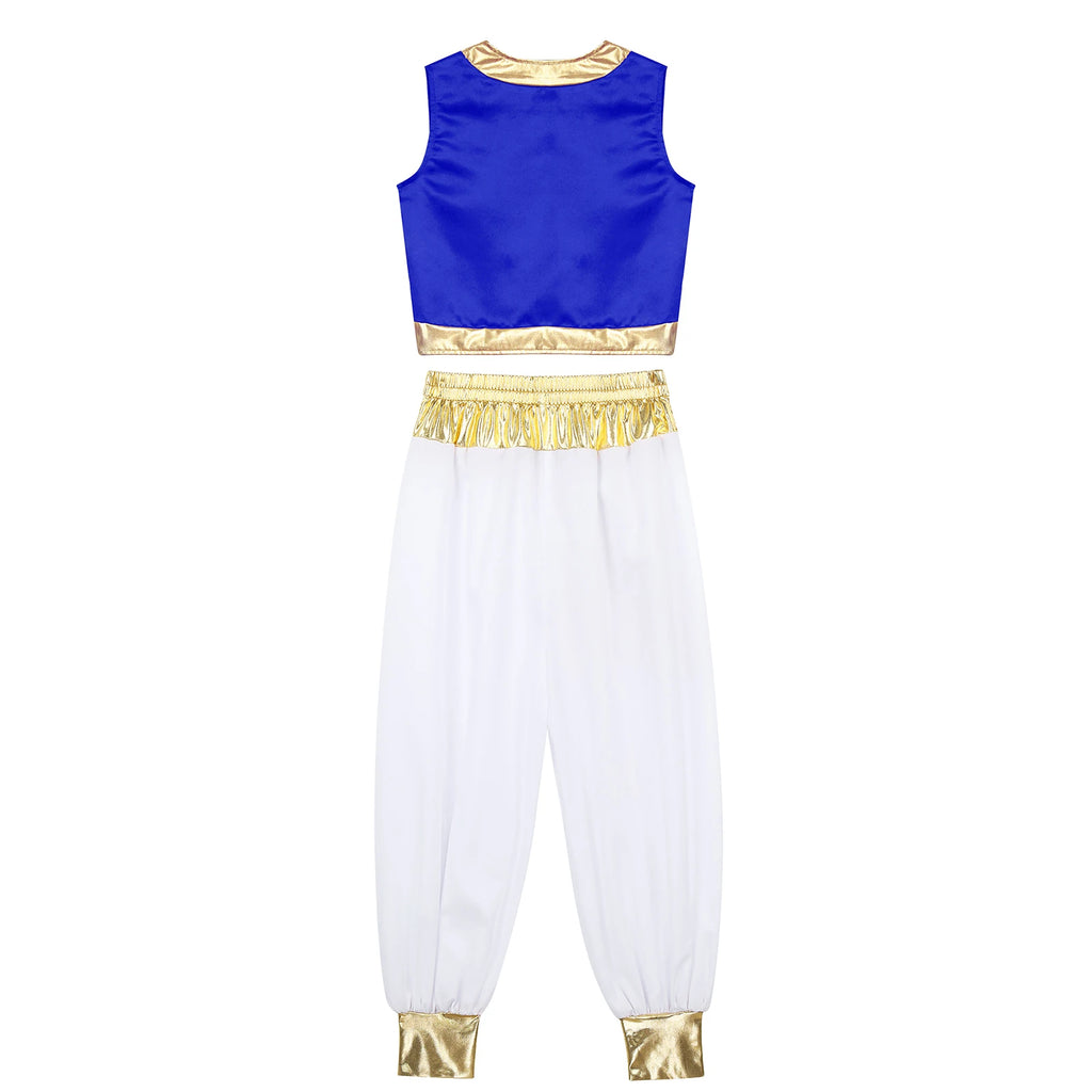 Boys Arabian Costume Arabian Prince Cosplay Dress Up Vest Wa