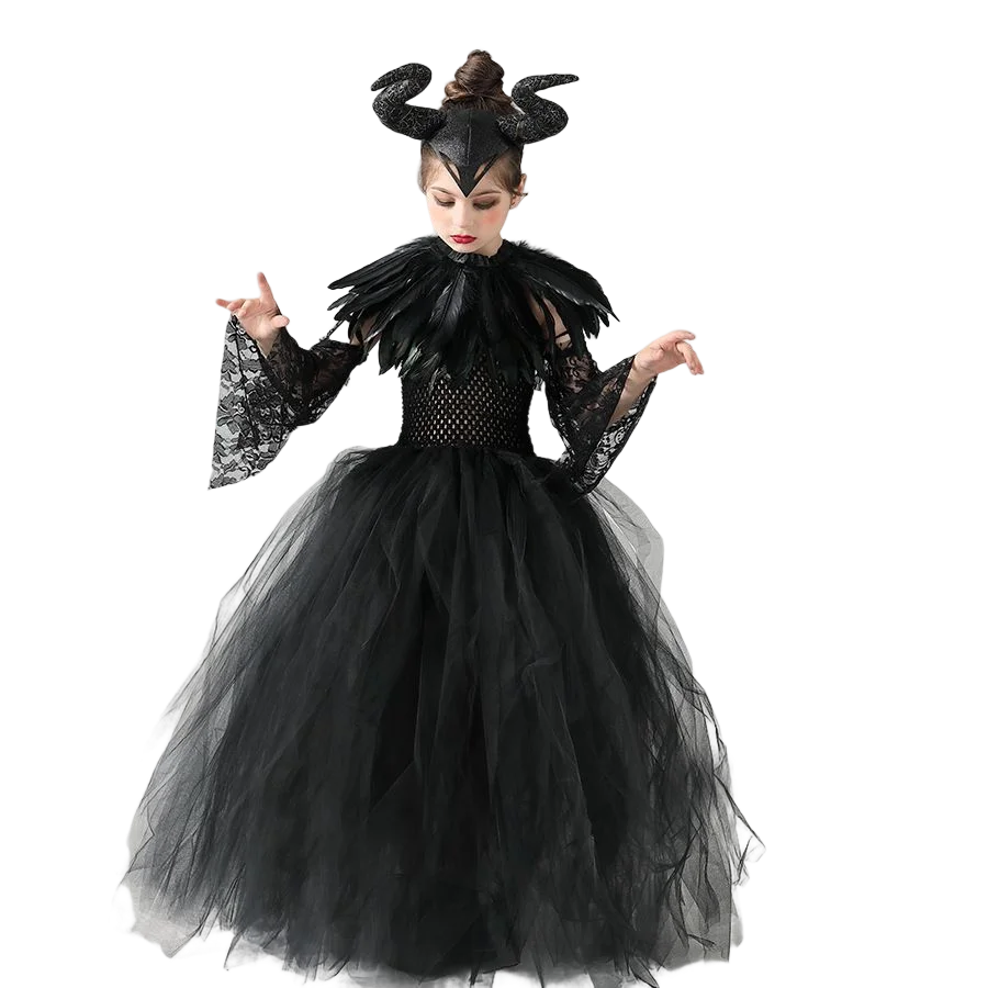 Black Mesh Evil Queen Tutu Dress Costume