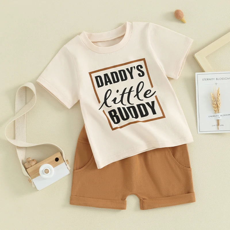 Citgeett Summer Toddler Boys Outfits Letter Print Short Slee