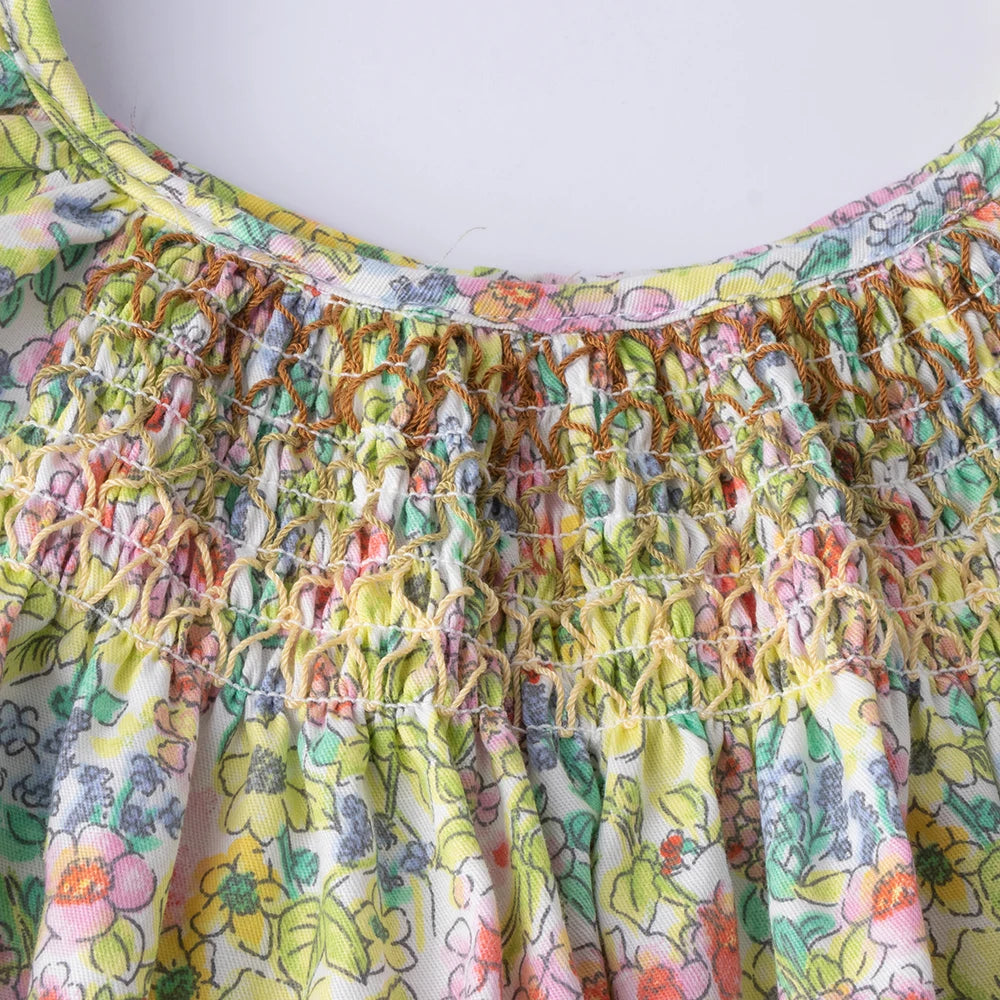 Floral Summer Dress for 1 2 3 4 5 6 Years Girls Smocking Des
